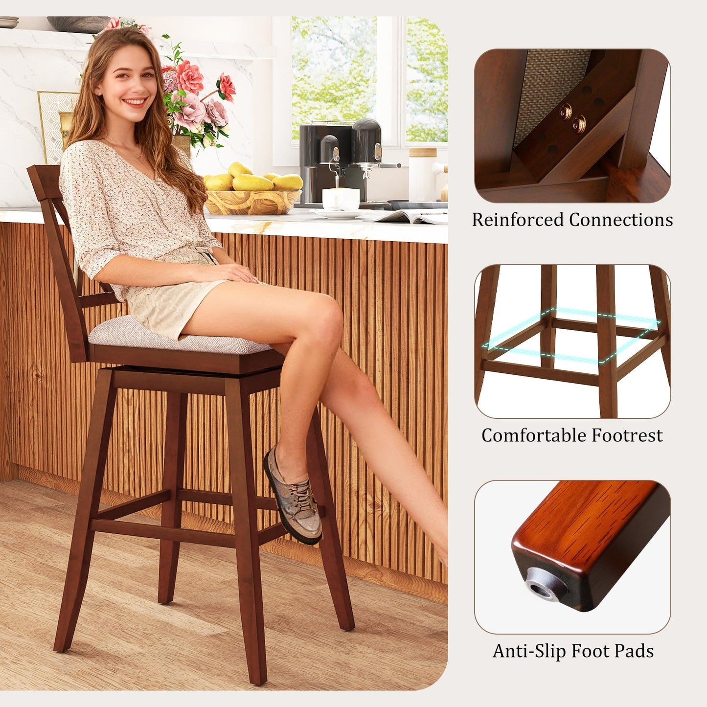 Upholstered Counter Height Bar Stools