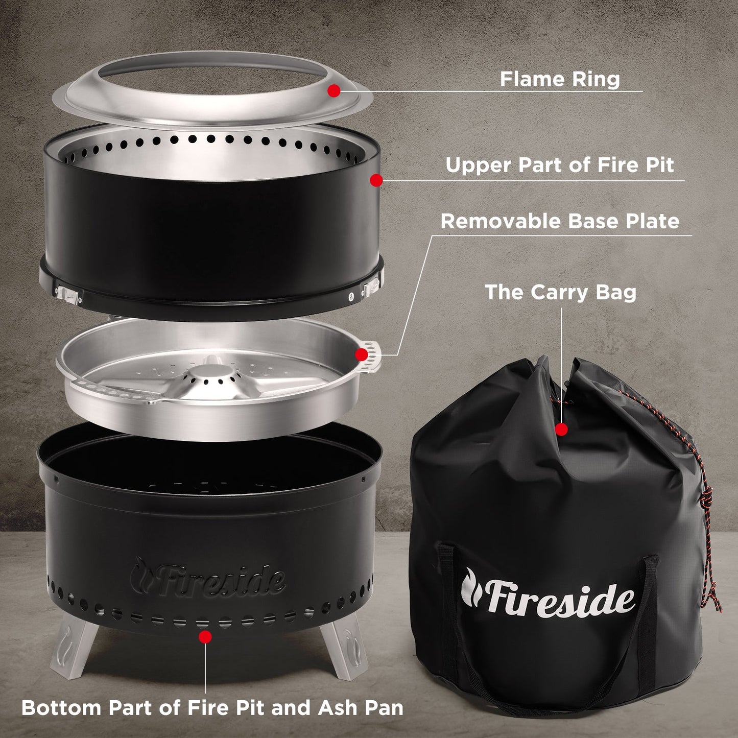Pluto R19-PG Smokeless Outdoor Fire Pit