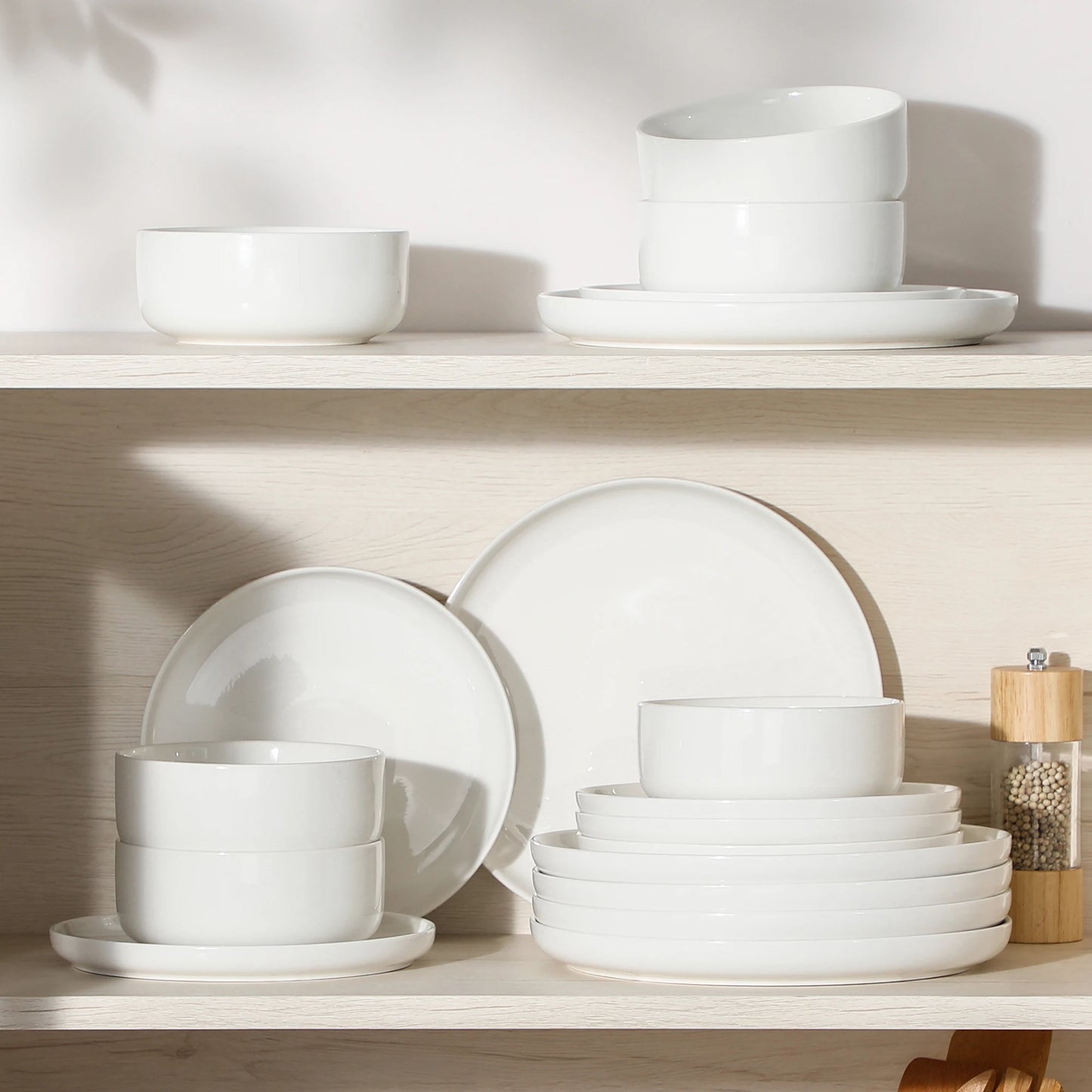 MALACASA Luna series 18-Piece Ceramic Dinnerware Set
