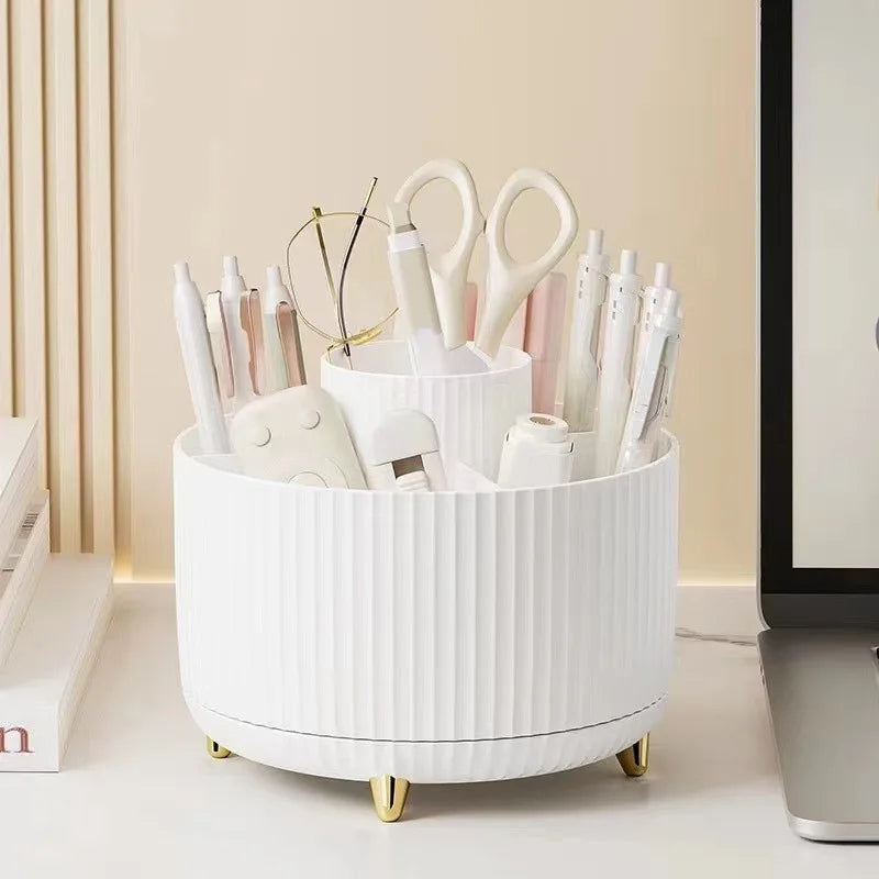 5 Compartment 360° Rotating Makeup & Brush Organizer