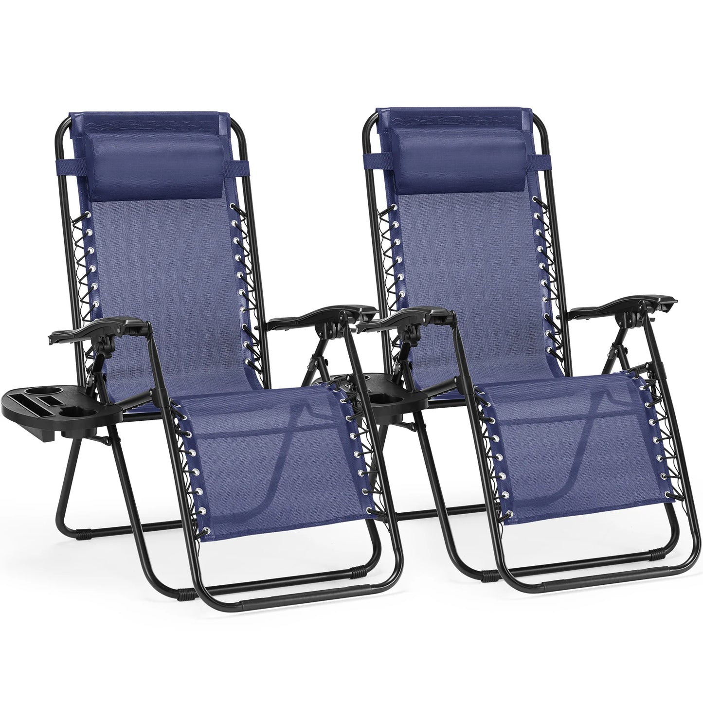 2pc Zero Gravity Lounge Chair, Cup Holder
