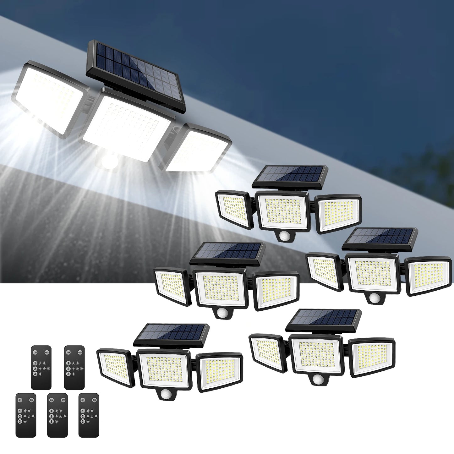 Motion Sensor 3-Head 200+ LED Outdoor Security Light