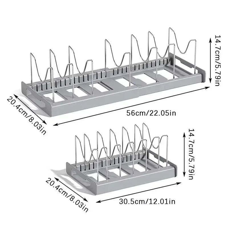 Expandable Under Cabinet Kitchen Pot/Pan Organizer