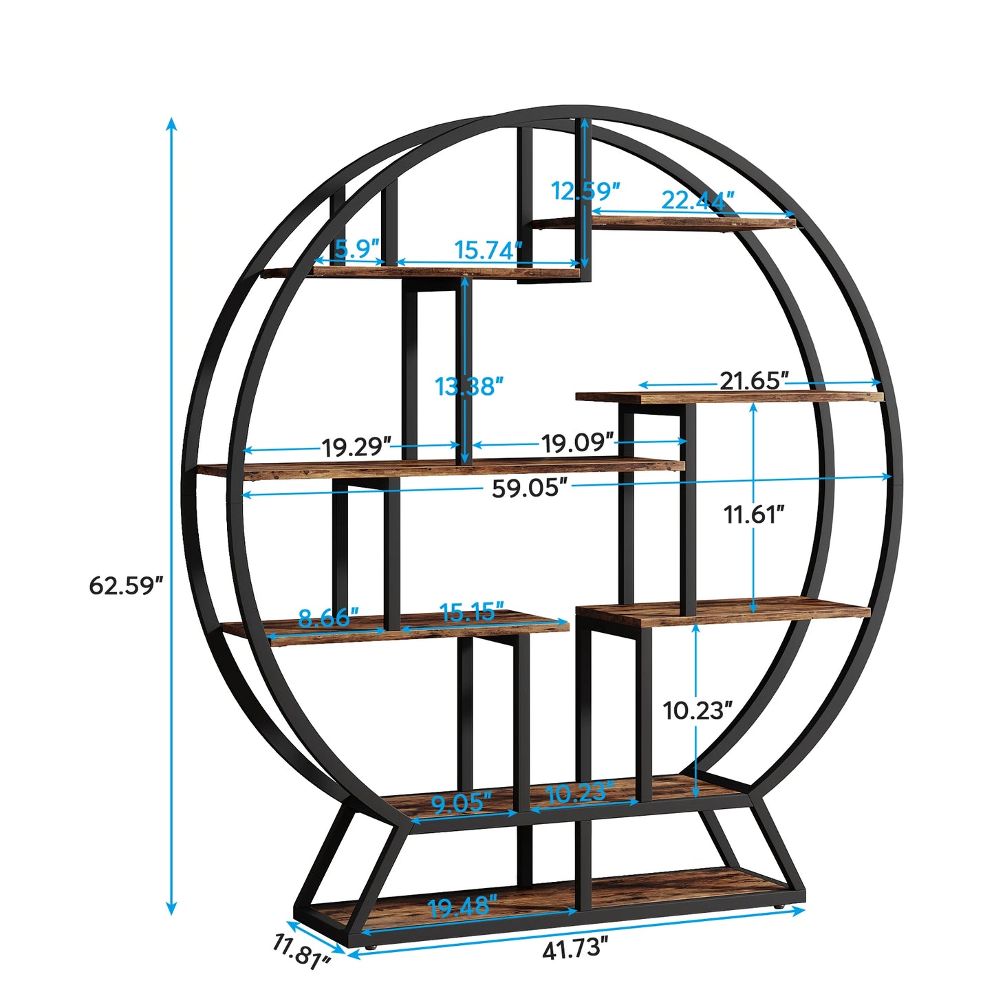 63-Inch Round Bookshelf
