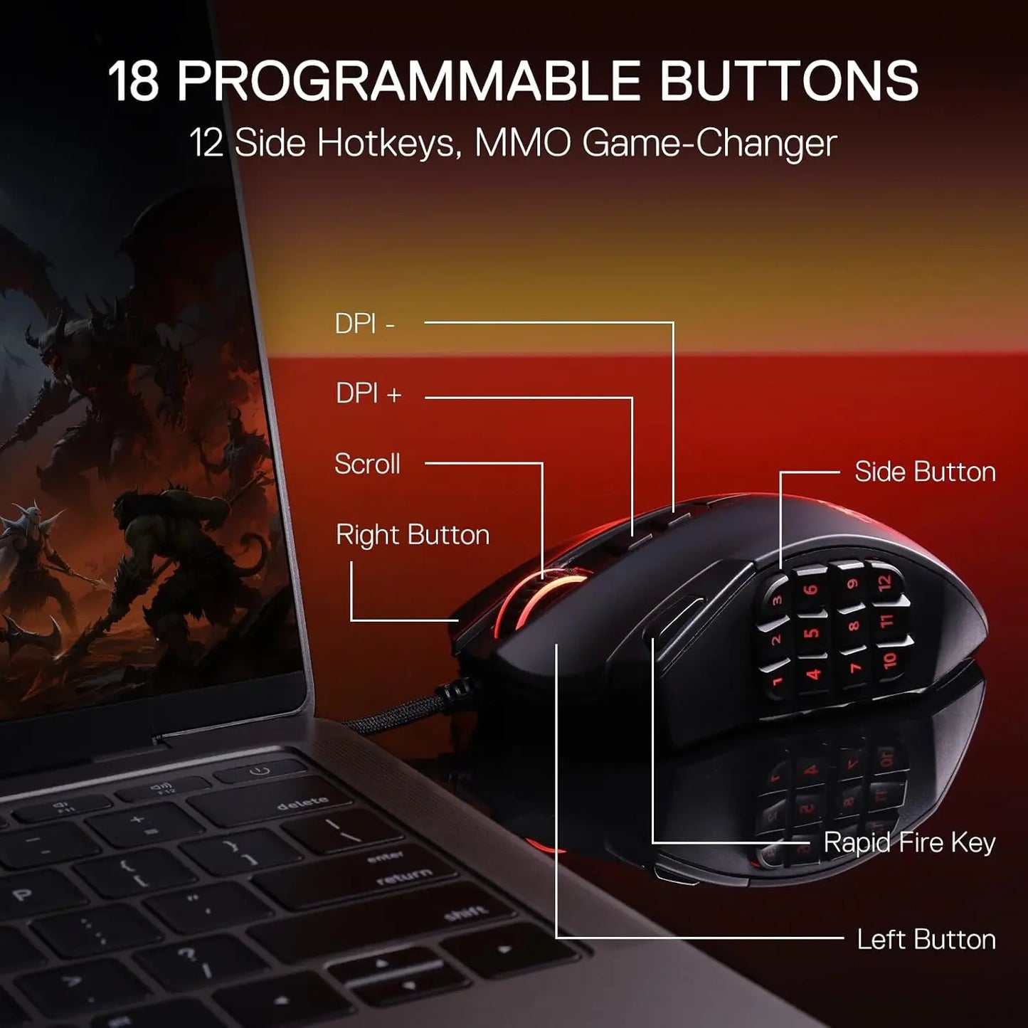 Redragon M921 MMO Wired Mouse