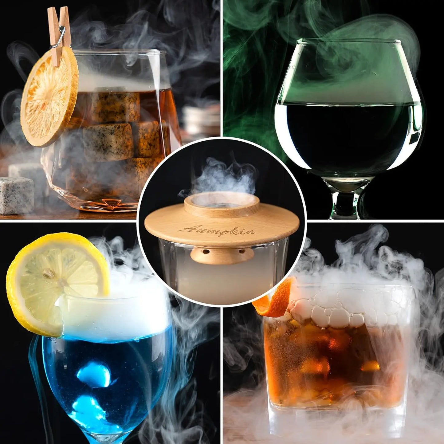 Cocktail Smoker/Infuser Kit with Torch - 6 Flavors Wood Chips