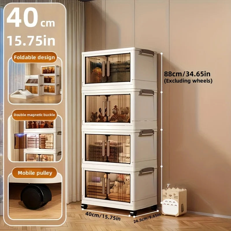 4/5-Tier Heavy-Duty Folding Storage Cabinet
