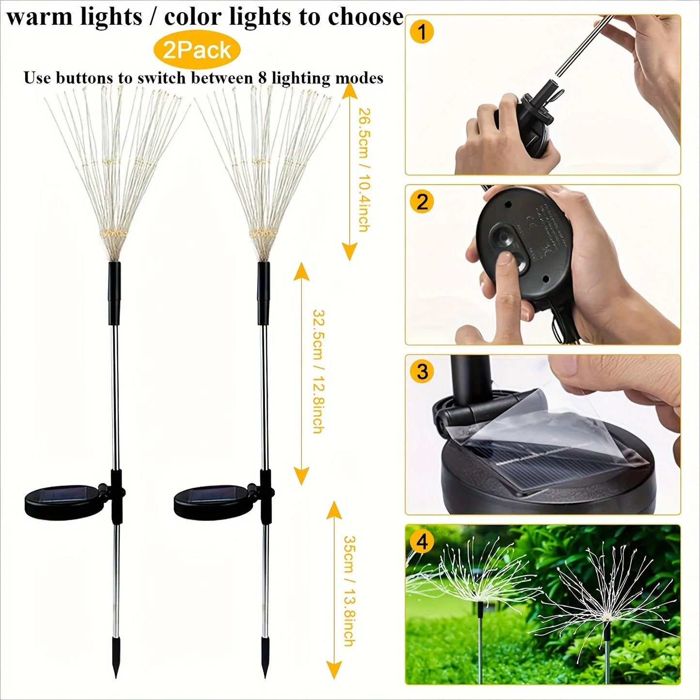 300 Head Solar Firework Lights