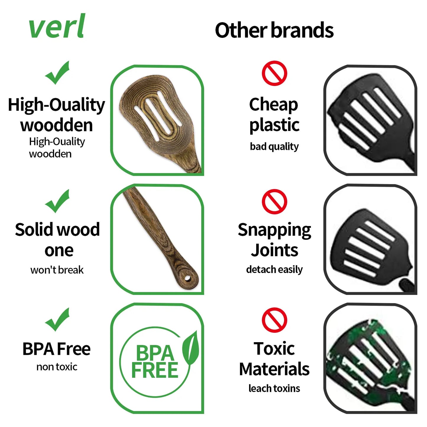  6pcs Pakkawood Kitchen Utensils Set