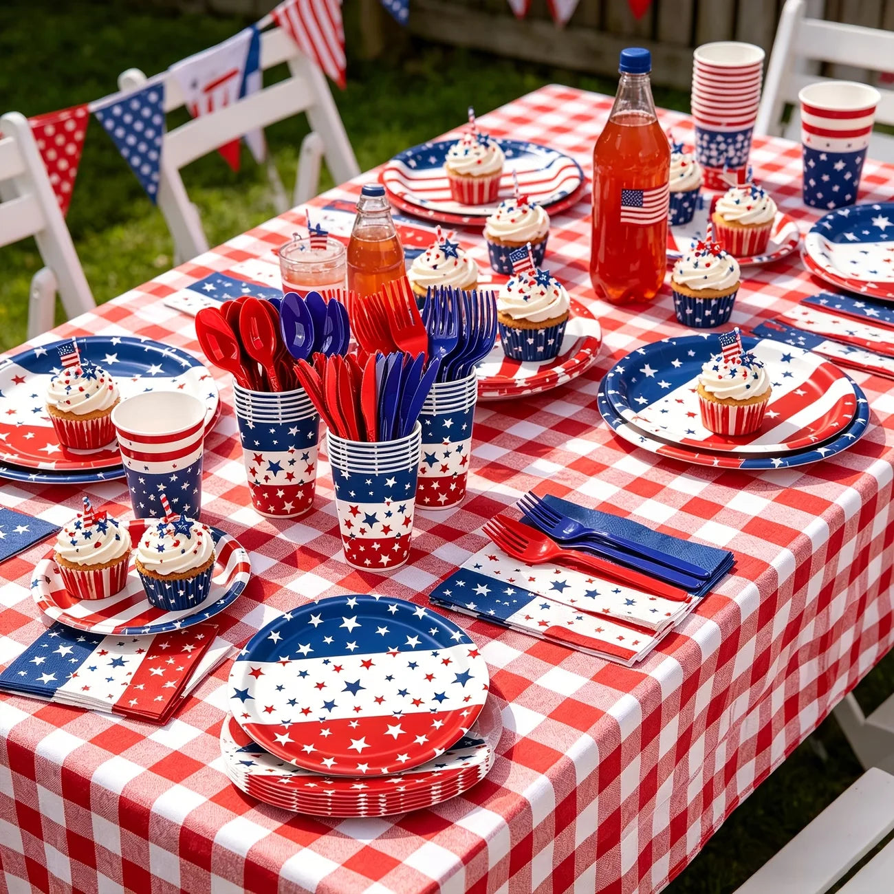 138pcs Patriotic Themed Tableware Set