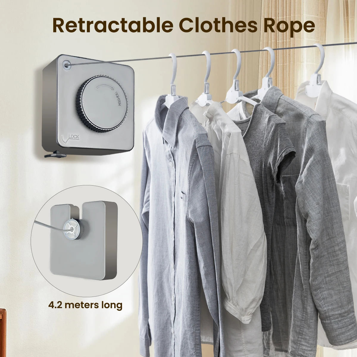 15ft Indoor Retractable Clothesline