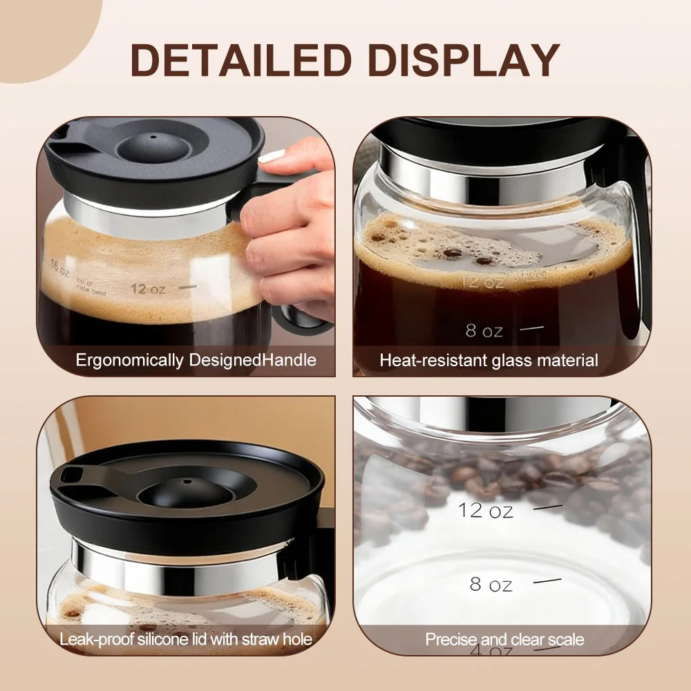 12oz Glass Coffee Pot Cup