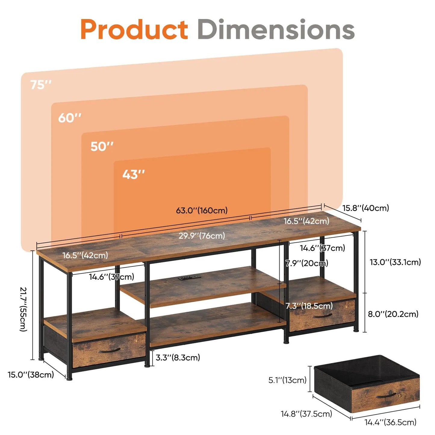Wooden Stand For Up To 75 Inch TV