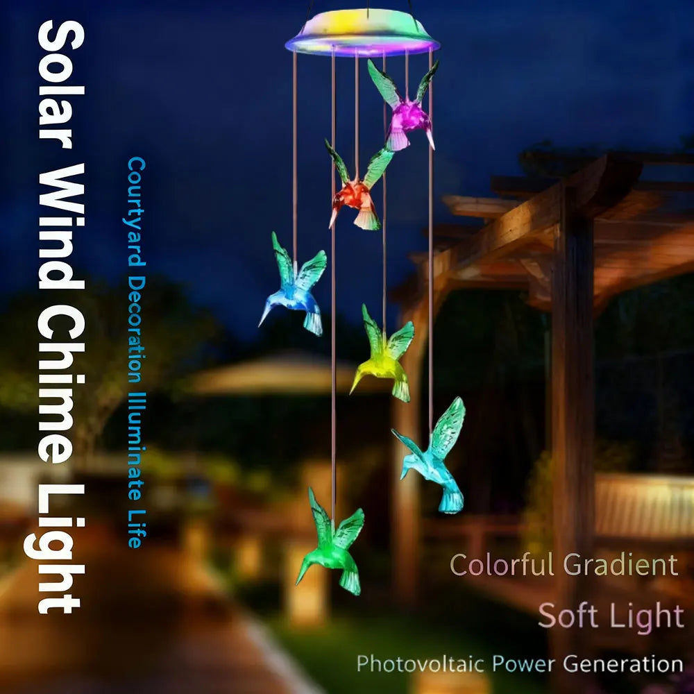 Solar Hummingbird Wind Chimes