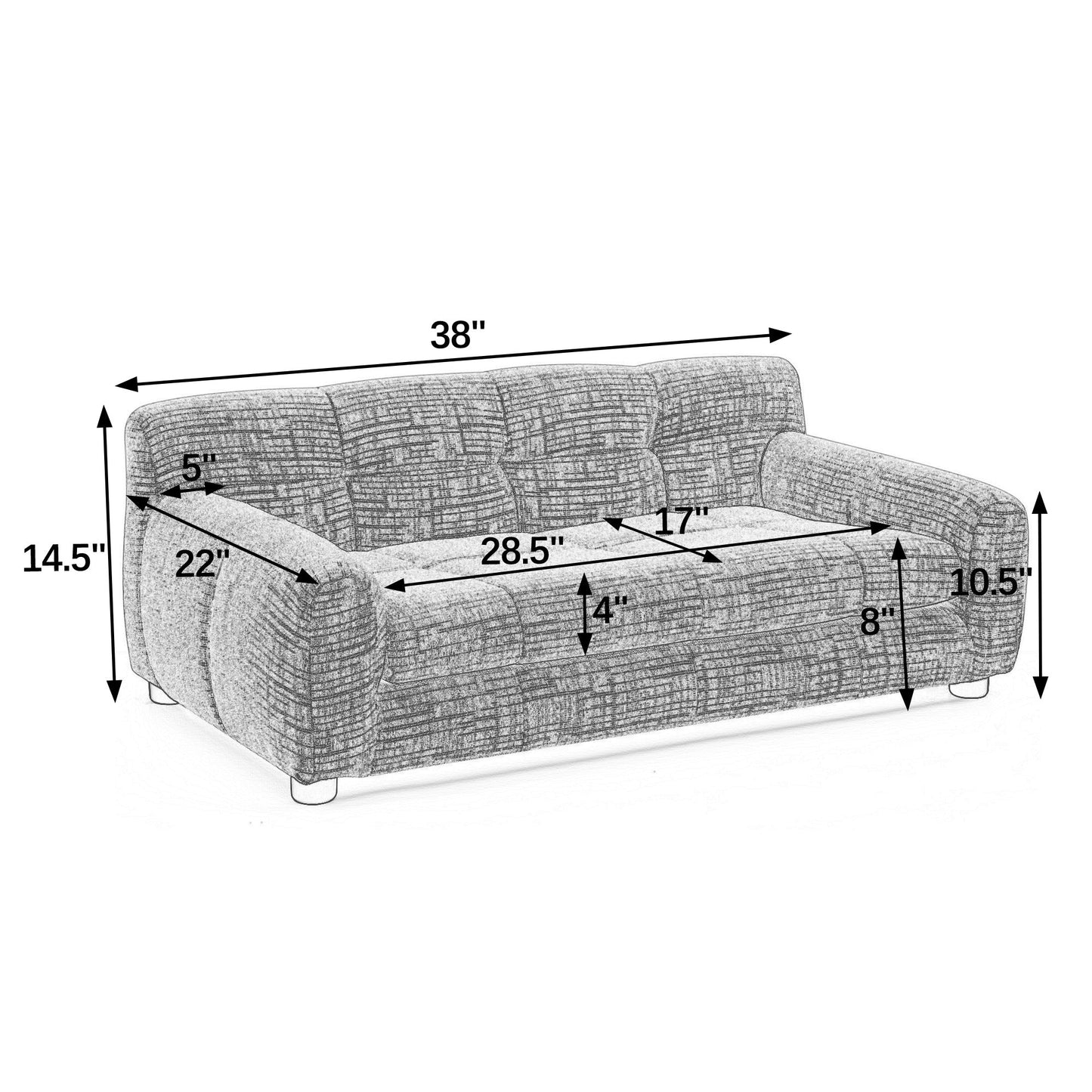 Pet Sofa with Backrest and Armrests