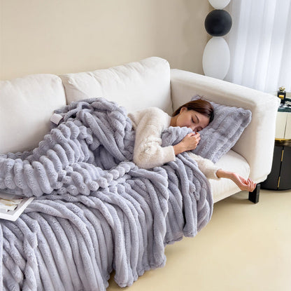 Soft Bubble Faux Fur Velvet Blanket