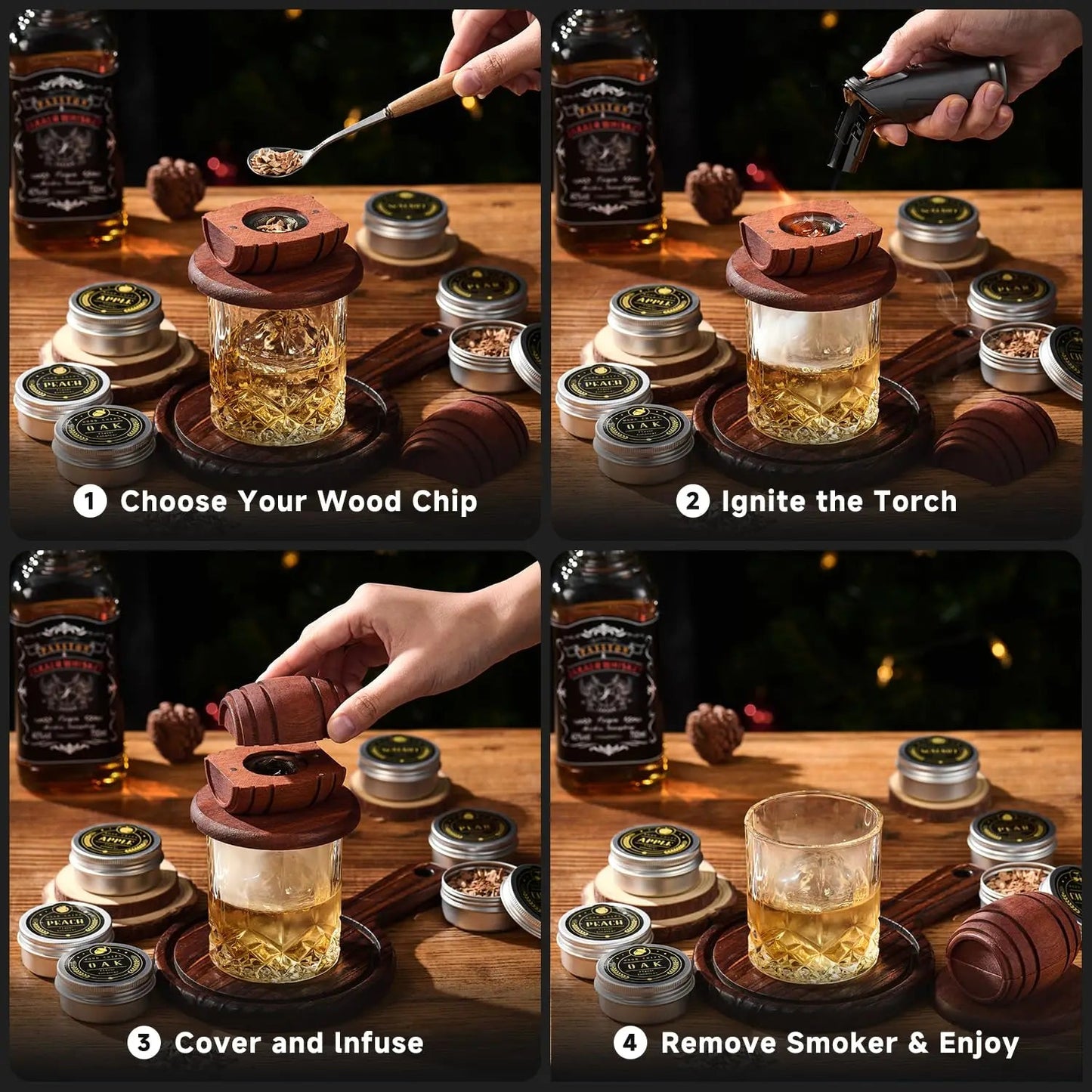 Barrel Cocktail Smoking Kit with Wood Chips