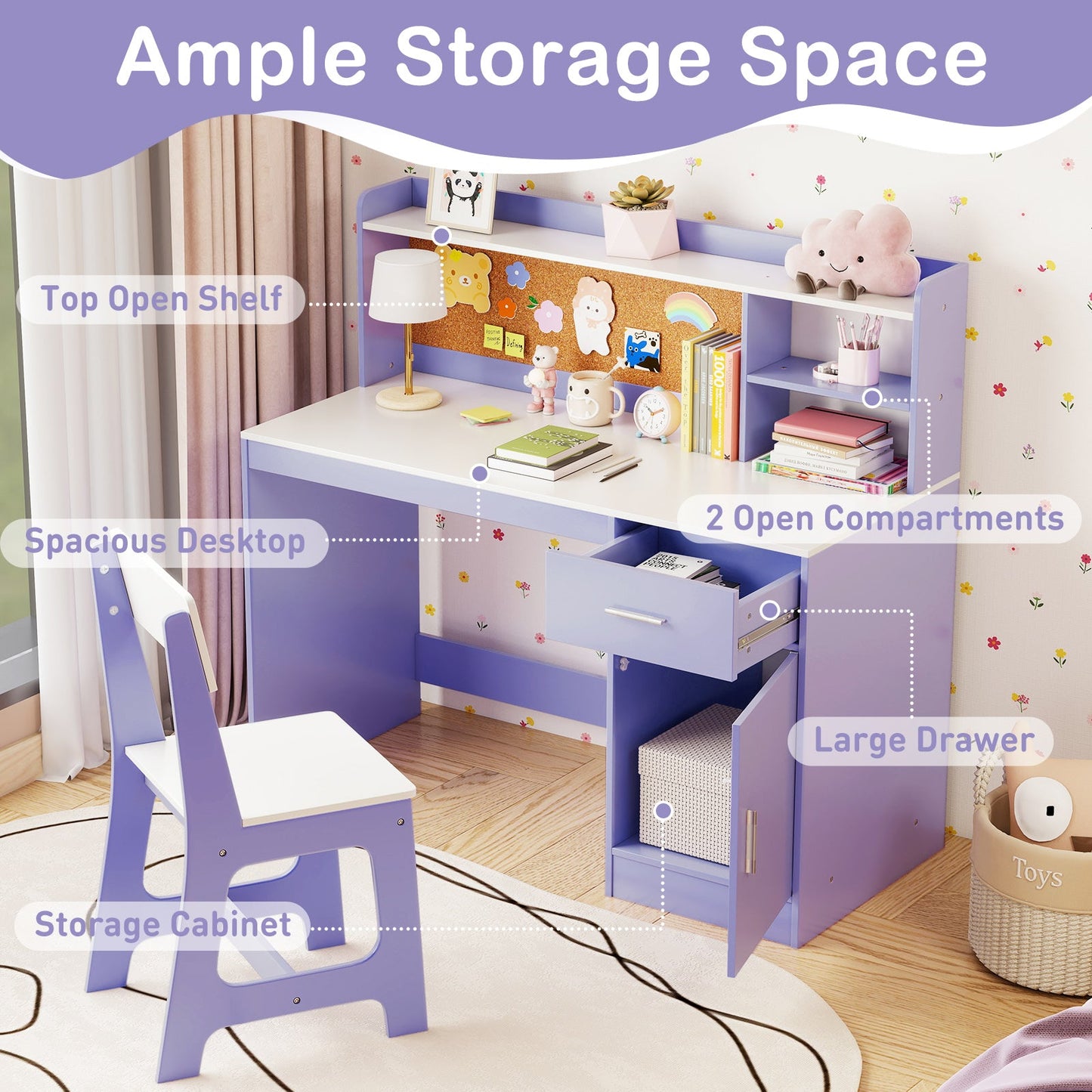 Kids Study Desk and Chair Set