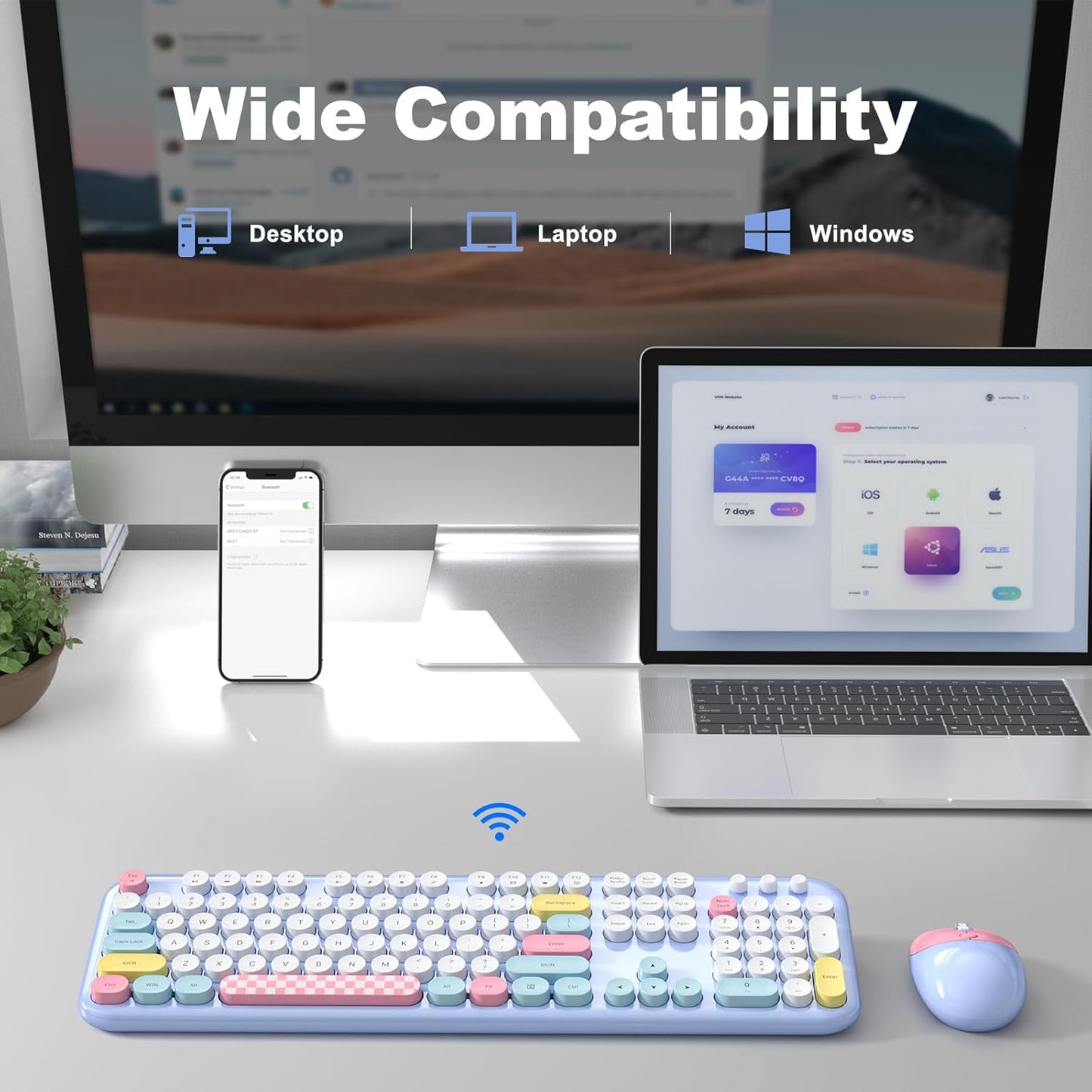 Wireless Keyboard & Mouse Combo - Silent Click