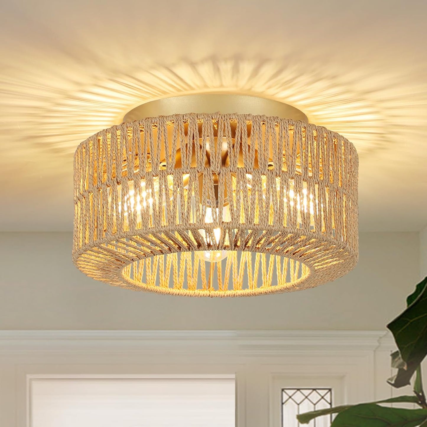 Boho Light Fixtures Ceiling Mount 3-Light