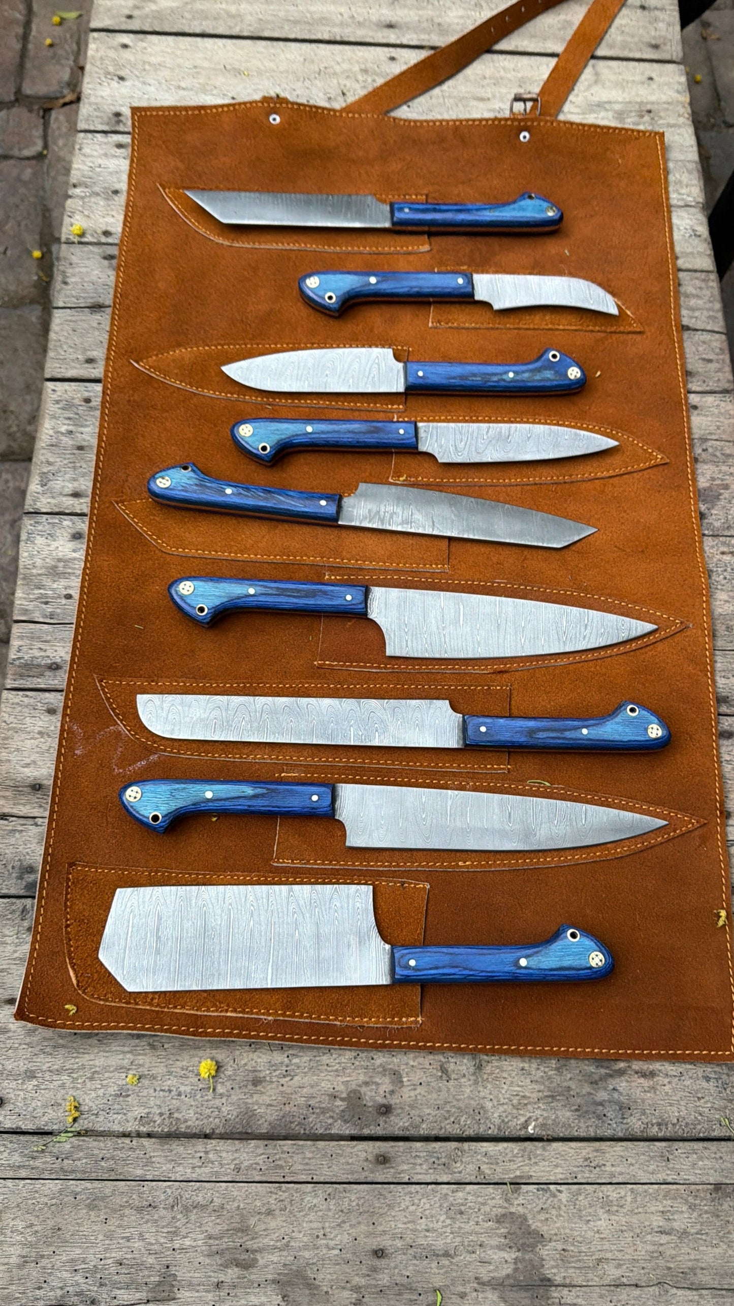 9-Piece Damascus Kitchen Knife Set