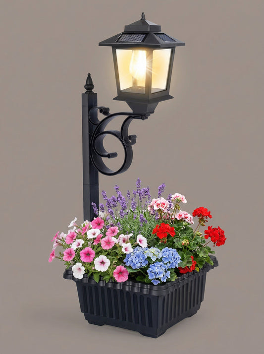 Solar Lamp with Flower Pot