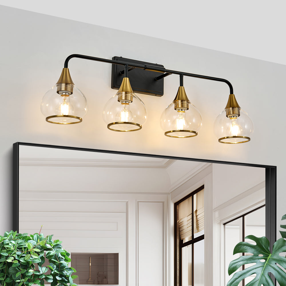 Black & Gold Vanity Wall Sconce