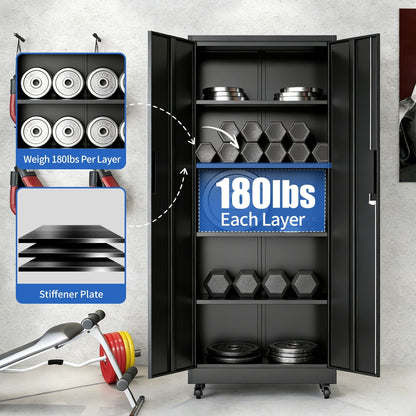 Storage Cabinet With 3 Point Locking Security