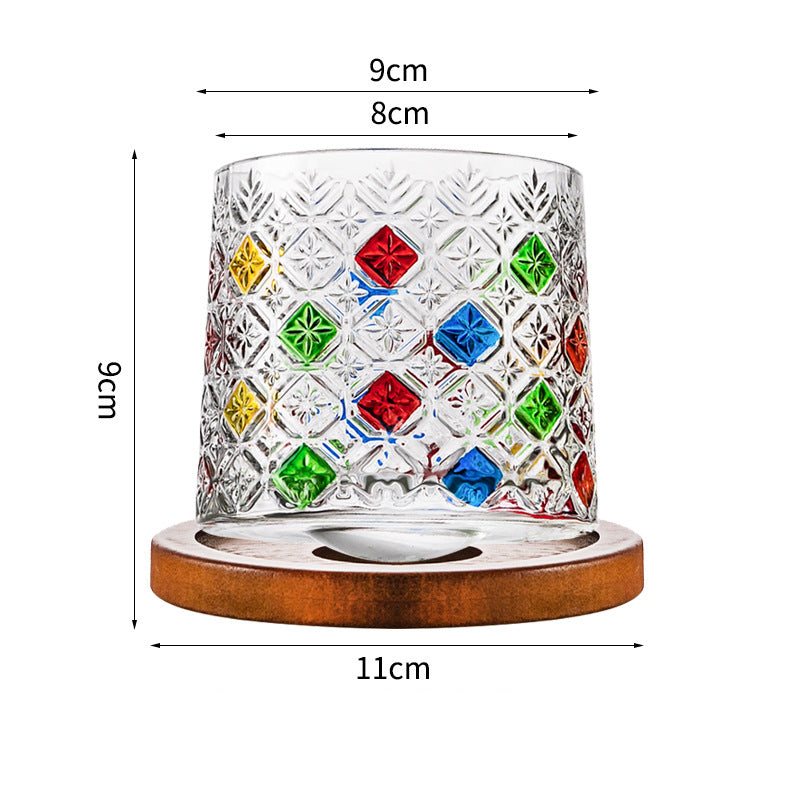 Hand drawn rotating whiskey glasses