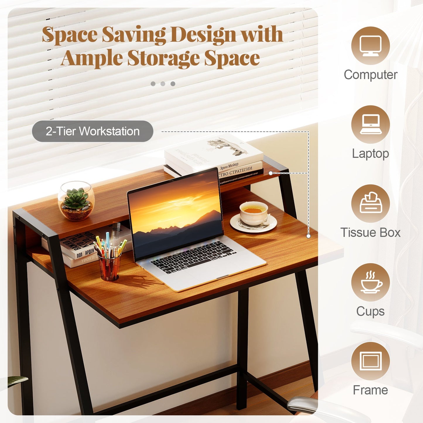 2 Tier Study Desk