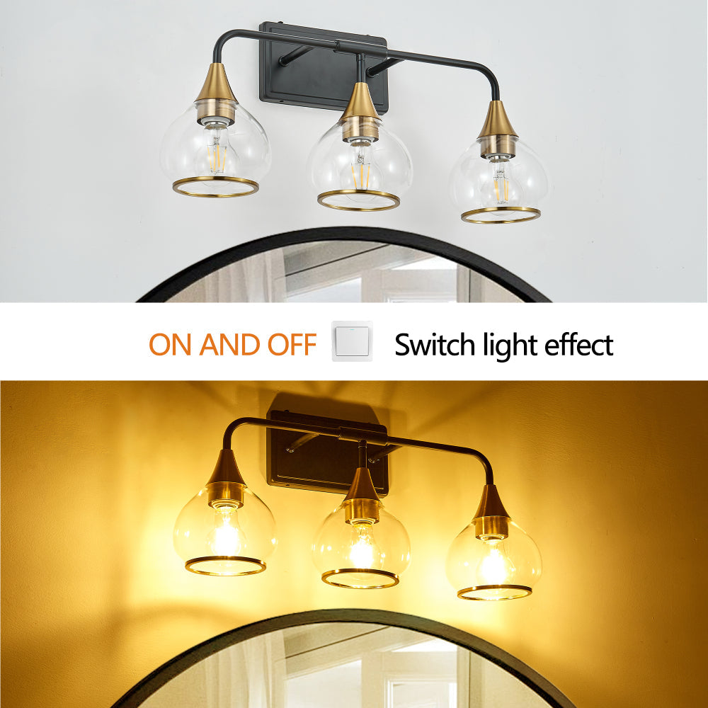 Black & Gold Vanity Wall Sconce