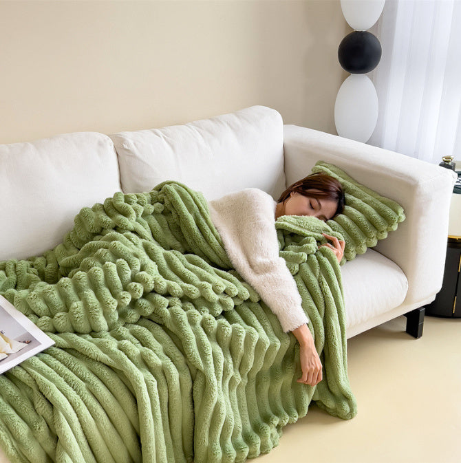 Soft Bubble Faux Fur Velvet Blanket