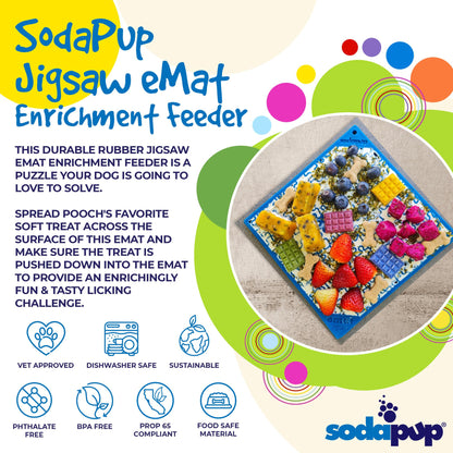 Jigsaw Puzzle eMat - Enrichment Lick Mat for Dogs and Cats | eMat Enrichment Toy for Anxiety Relief | USA Made