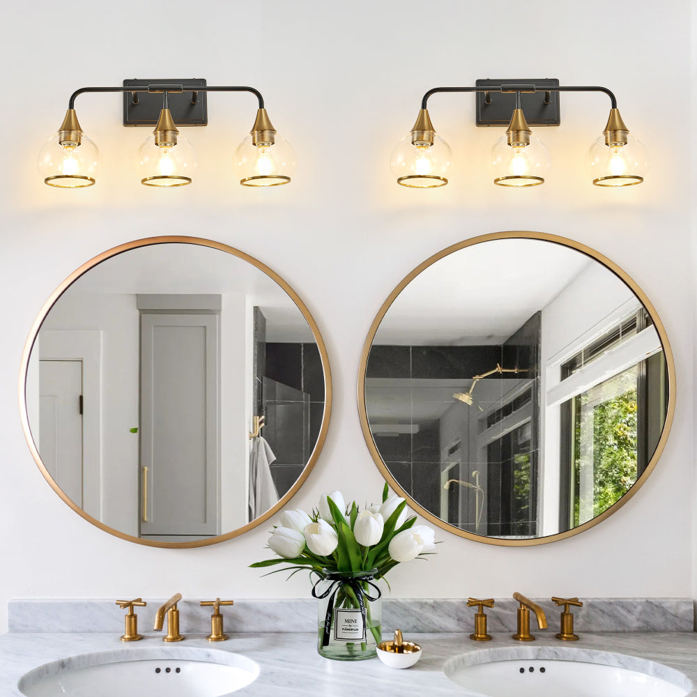 Black & Gold Vanity Wall Sconce