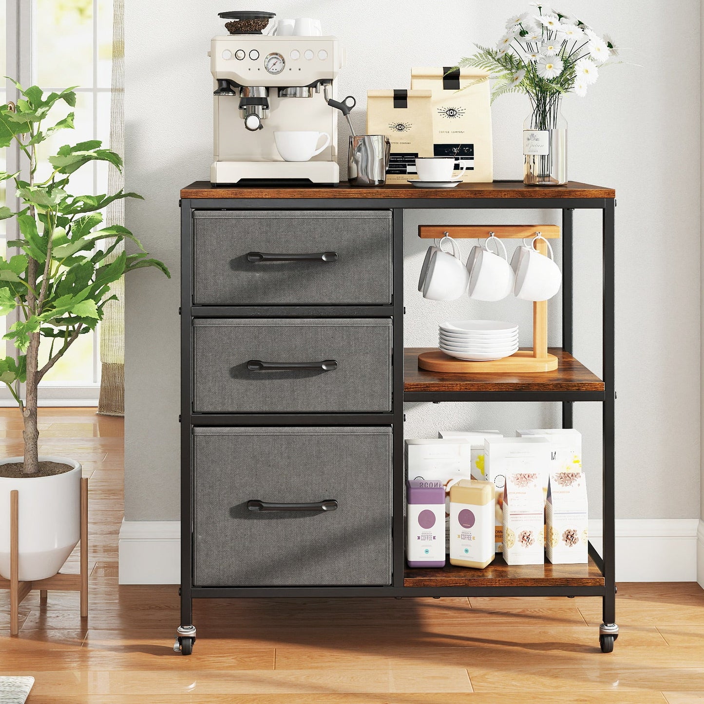 3 Drawer Mobile File Cabinet