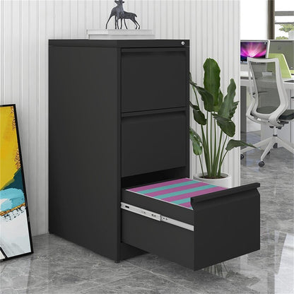 Metal 3 Drawer File Cabinet With Lock