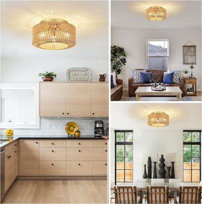 Boho Light Fixtures Ceiling Mount 3-Light