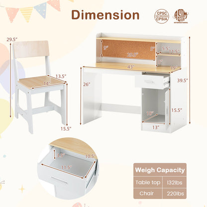 Kids Study Desk and Chair Set