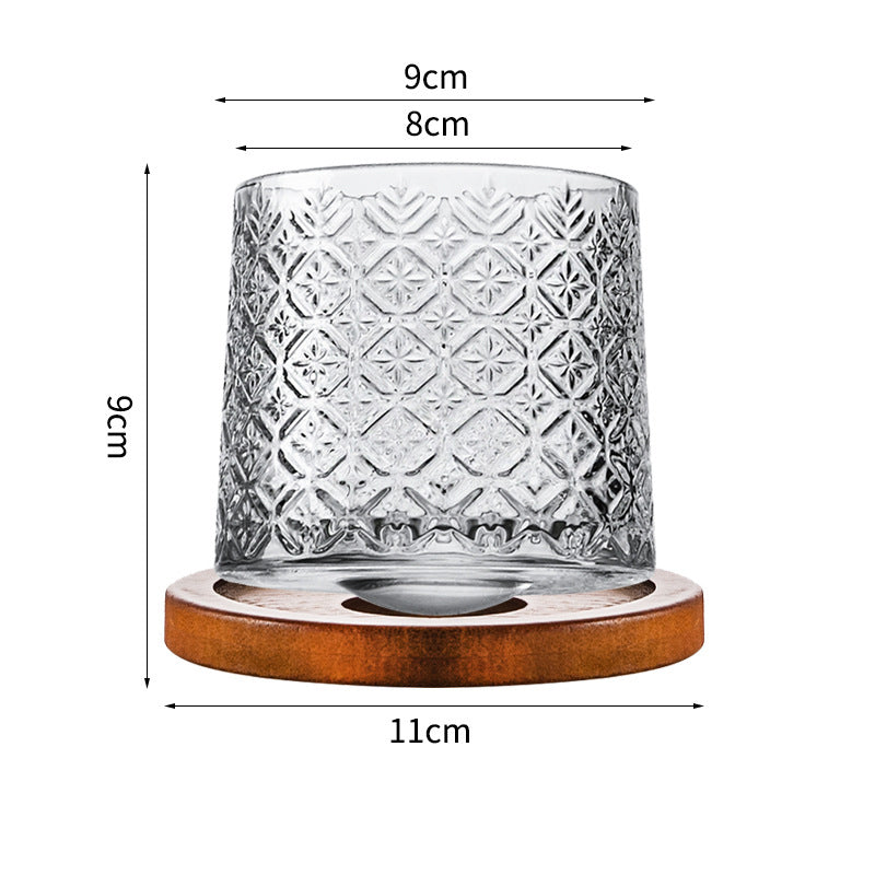 Hand drawn rotating whiskey glasses