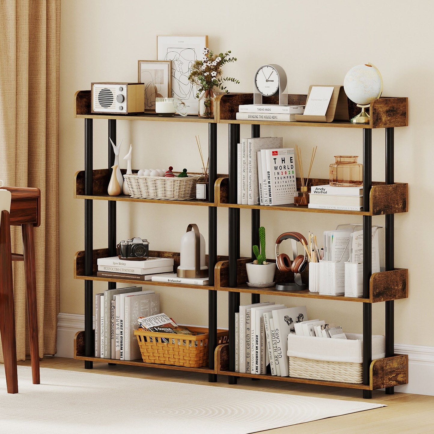 4-Tier Bookshelf Open Bookcase