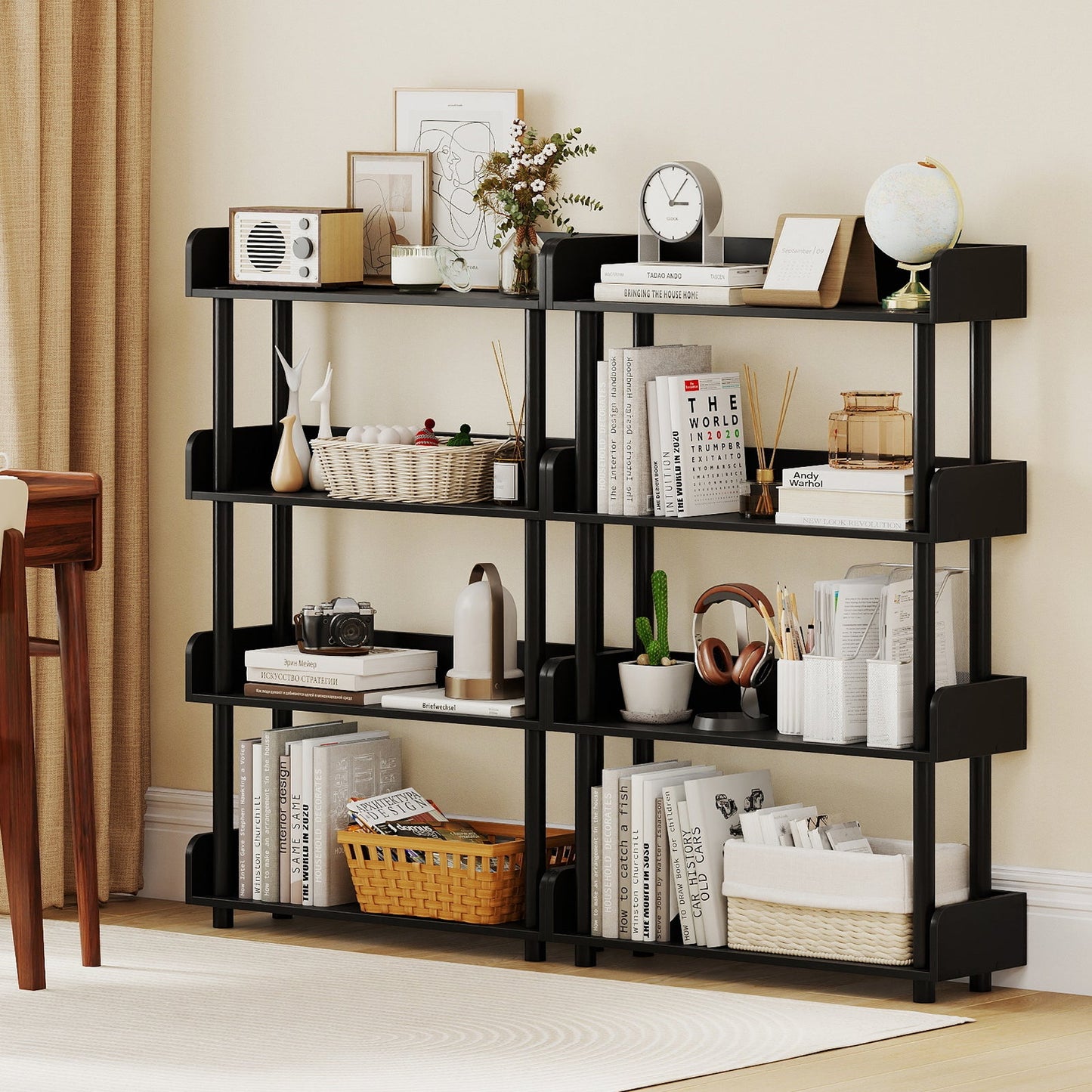 4-Tier Bookshelf Open Bookcase