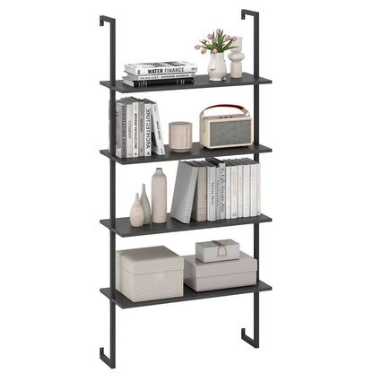 Wall Mounted 4-Tier Ladder Shelf
