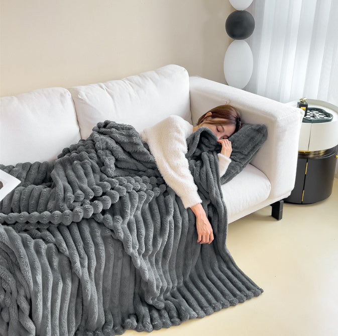 Soft Bubble Faux Fur Velvet Blanket