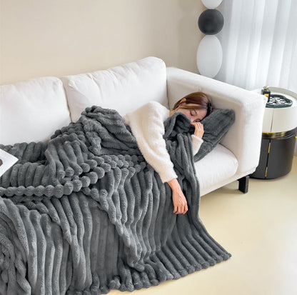 Soft Bubble Faux Fur Velvet Blanket