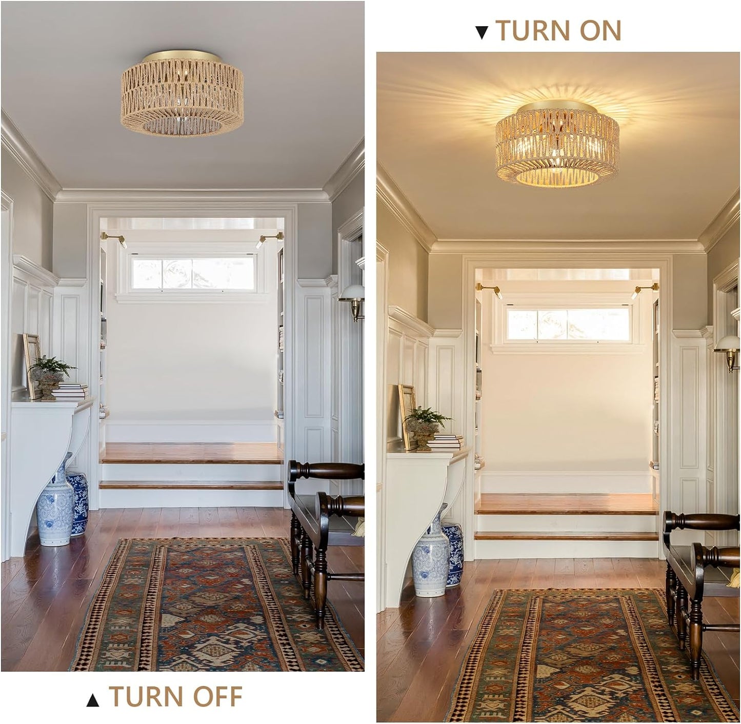 Boho Light Fixtures Ceiling Mount 3-Light