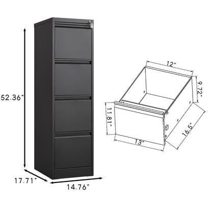 Metal 3 Drawer File Cabinet With Lock
