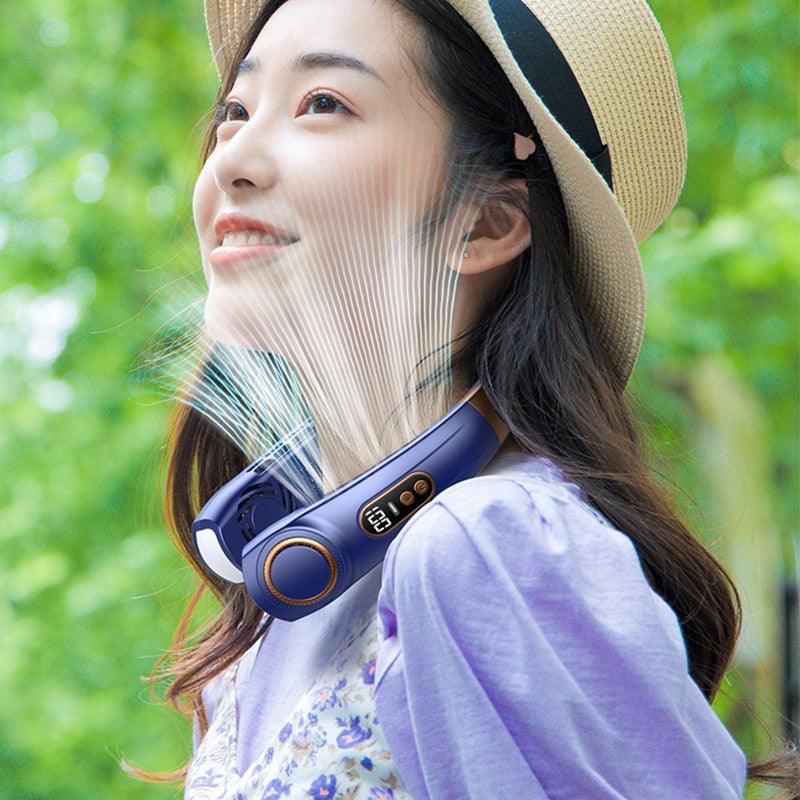 Rechargeable Bladeless Neck Fan with 3 Wind Speeds