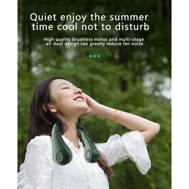 Rechargeable Bladeless Neck Fan with 3 Wind Speeds