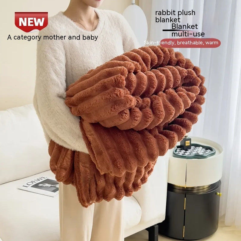 Soft Bubble Faux Fur Velvet Blanket