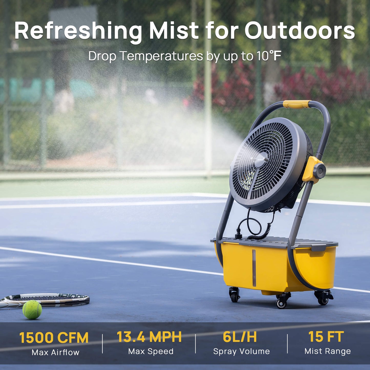 AirSupply MS12 Portable Mist Fan, Up to 50H Runtime